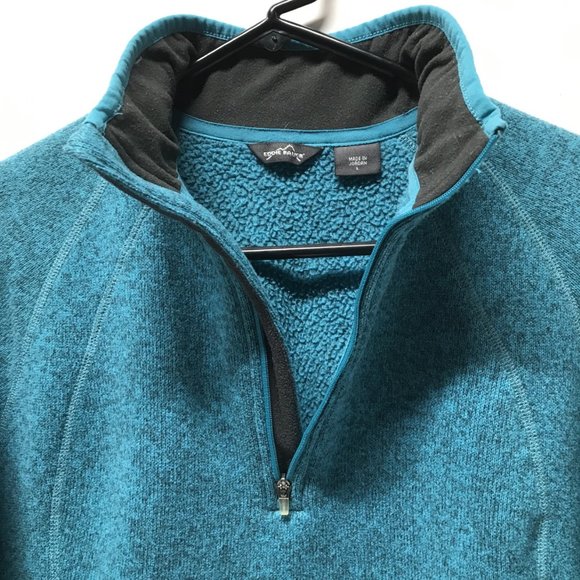 Eddie Bauer Blue & Gray Marled 1/4 Zip Pullover - Picture 6 of 11